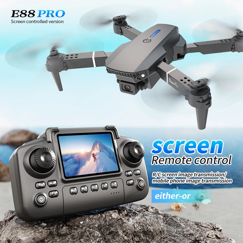 Drone Camera Hd - Dron profesional E88 PRO con pantalla