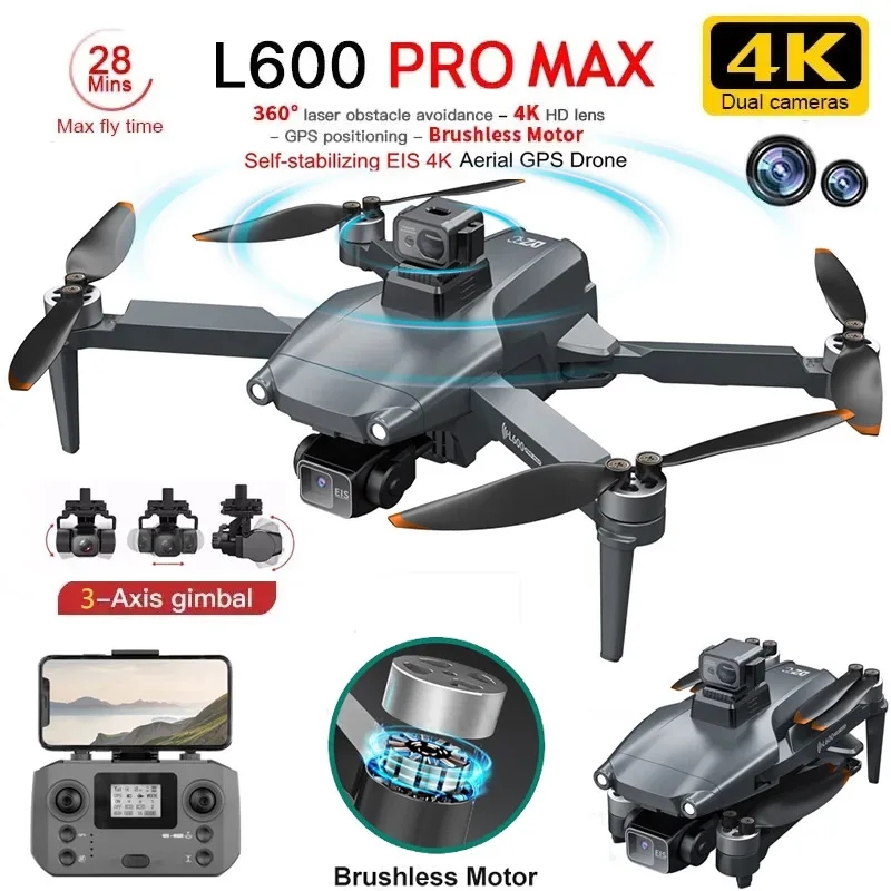 L600 PRO MAX GPS Drone profesi - Drone Camera With Gimbal reseña y precio